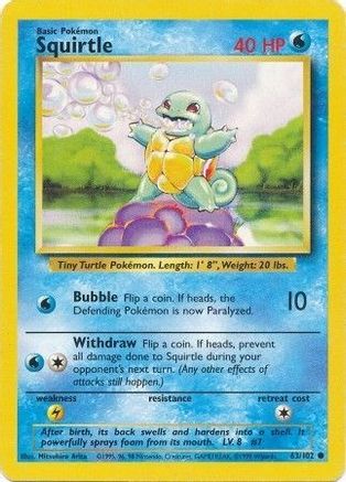 Squirtle 63/102 - Base - Premium Pokemon Single from Nintendo - Just $2.02! Shop now at Game Crave Tournament Store