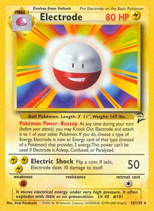 Electrode 25/130 - Base Set 2 - Premium Pokemon Single from Nintendo - Just $2.10! Shop now at Game Crave Tournament Store