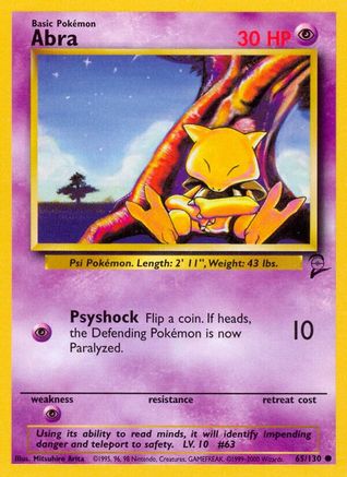 Abra 65/130 - Base Set 2 - Premium Pokemon Single from Nintendo - Just $0.32! Shop now at Game Crave Tournament Store