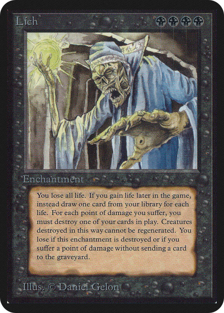 Lich (LEA-113) - Limited Edition Alpha - Premium MTG Single from Wizards of the Coast - Just $0! Shop now at Game Crave Tournament Store