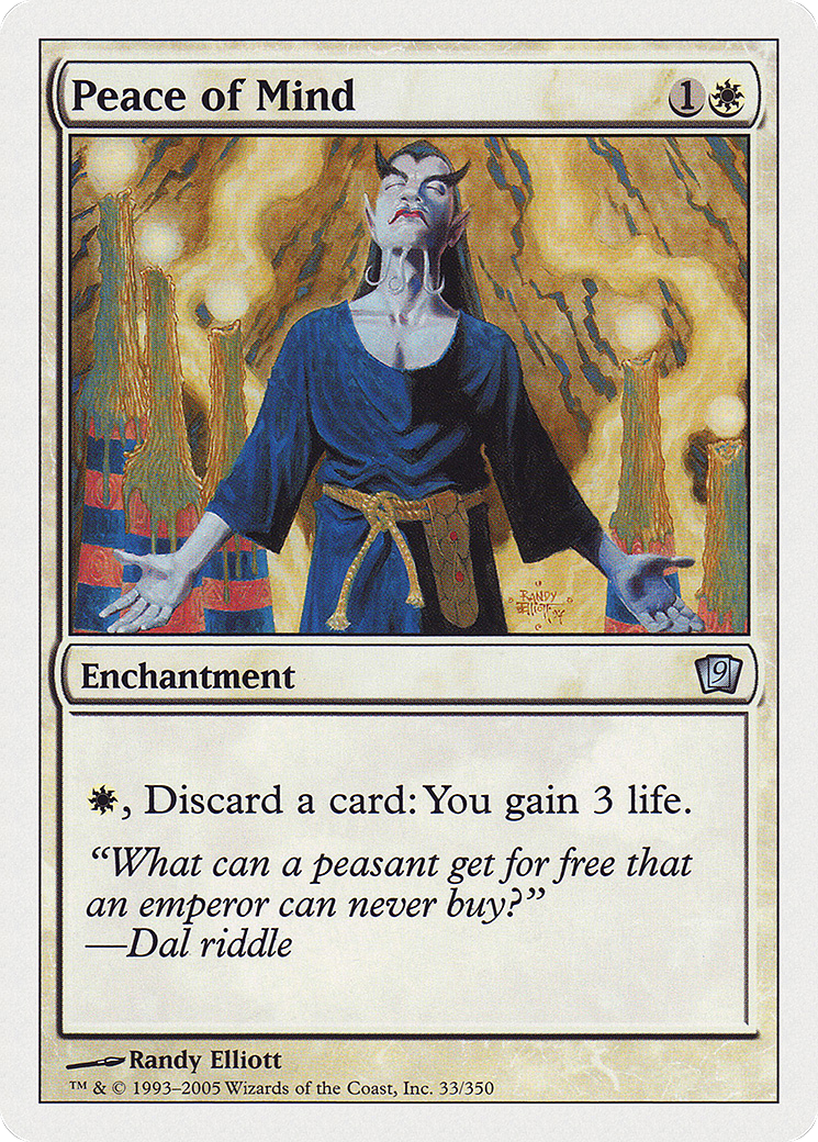 Peace of Mind (9ED-033) - Ninth Edition - Premium MTG Single from Wizards of the Coast - Just $0.25! Shop now at Game Crave Tournament Store