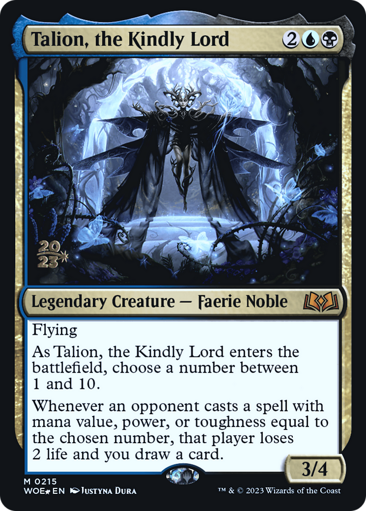 Talion, the Kindly Lord (PWOE-215S) - Wilds of Eldraine Promos Foil - Premium MTG Single from Wizards of the Coast - Just $2.64! Shop now at Game Crave Tournament Store
