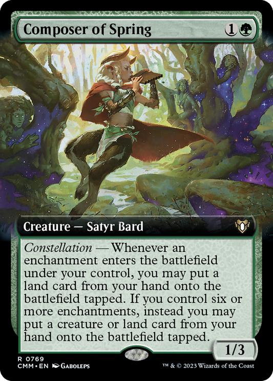 Composer of Spring (CMM-769) - Commander Masters: (Extended Art) - Premium MTG Single from Wizards of the Coast - Just $1.03! Shop now at Game Crave Tournament Store
