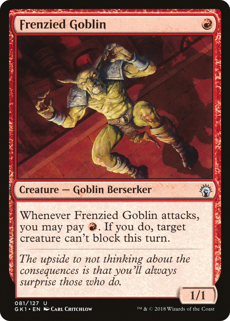 Frenzied Goblin (GK1-081) - GRN Guild Kit - Premium MTG Single from Wizards of the Coast - Just $0.08! Shop now at Game Crave Tournament Store