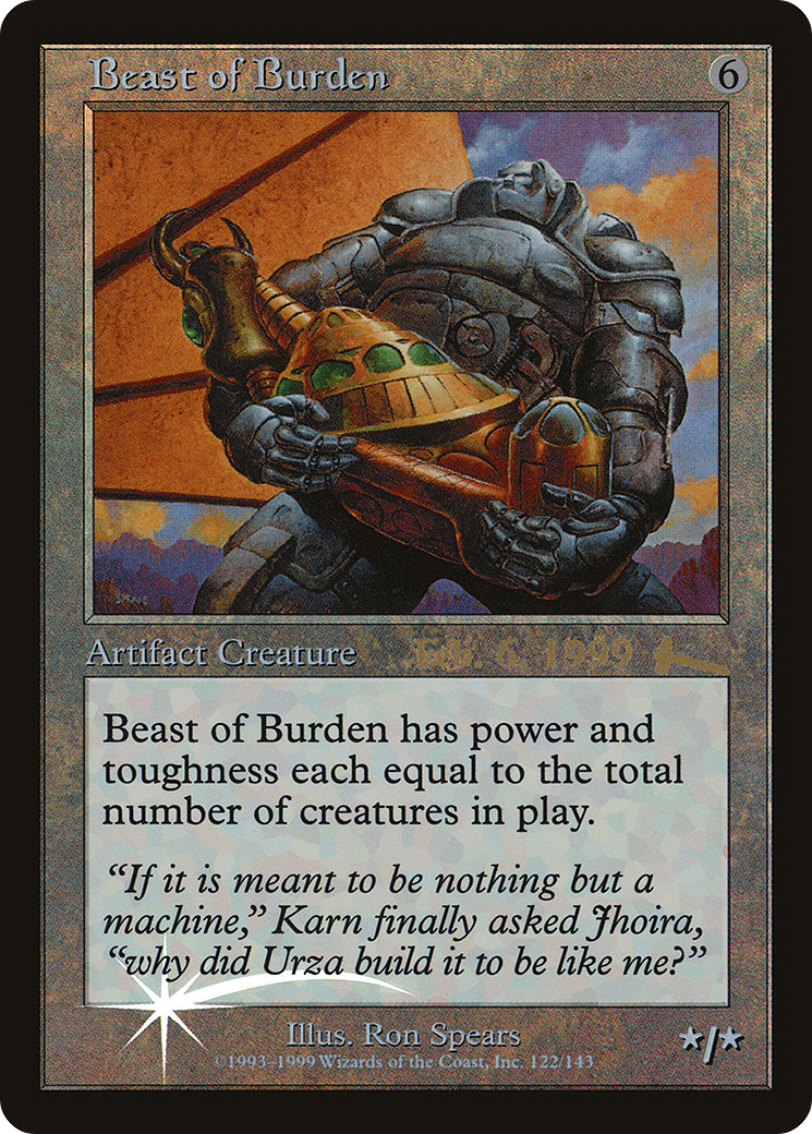 Beast of Burden (PULG-122) - Urza's Legacy Promos Foil - Premium MTG Single from Wizards of the Coast - Just $1.44! Shop now at Game Crave Tournament Store