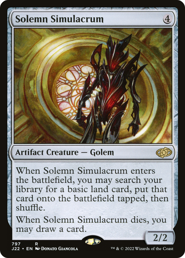 Solemn Simulacrum (J22-797) - Jumpstart 2022 - Premium MTG Single from Wizards of the Coast - Just $0.26! Shop now at Game Crave Tournament Store