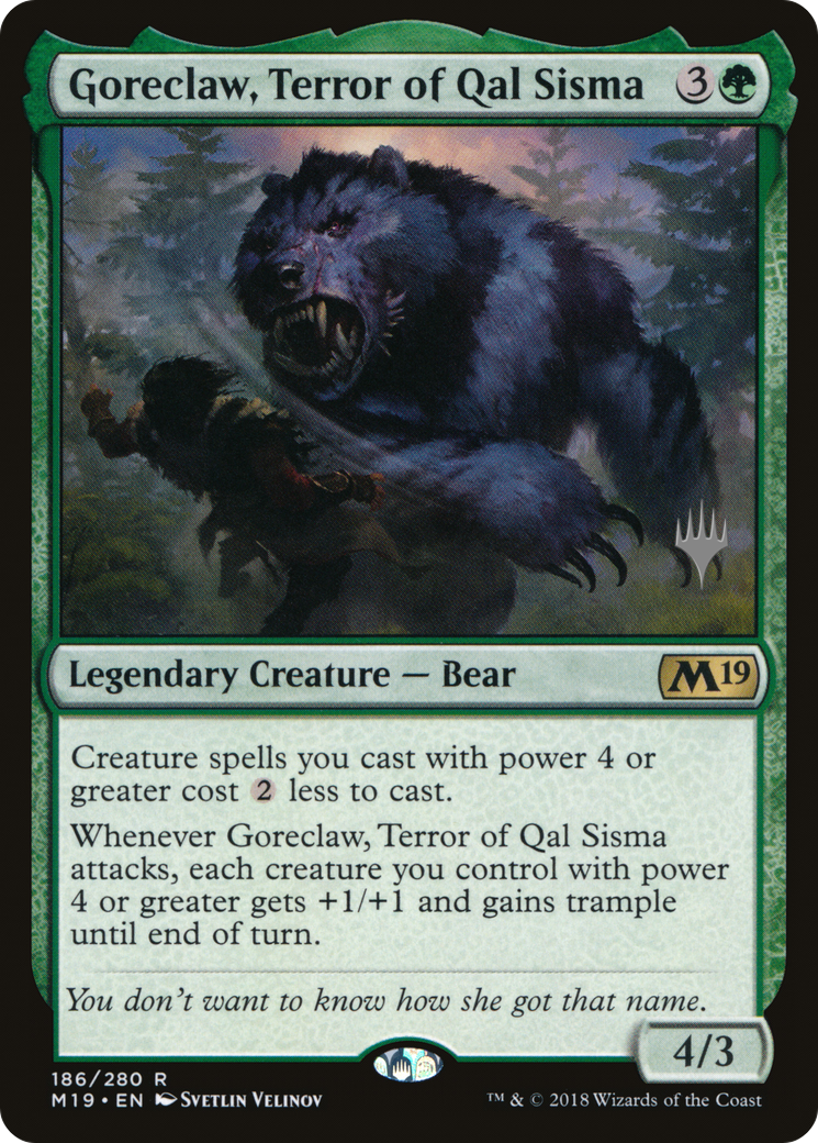 Goreclaw, Terror of Qal Sisma (PM19-186P) - Core Set 2019 Promos - Premium MTG Single from Wizards of the Coast - Just $1.26! Shop now at Game Crave Tournament Store