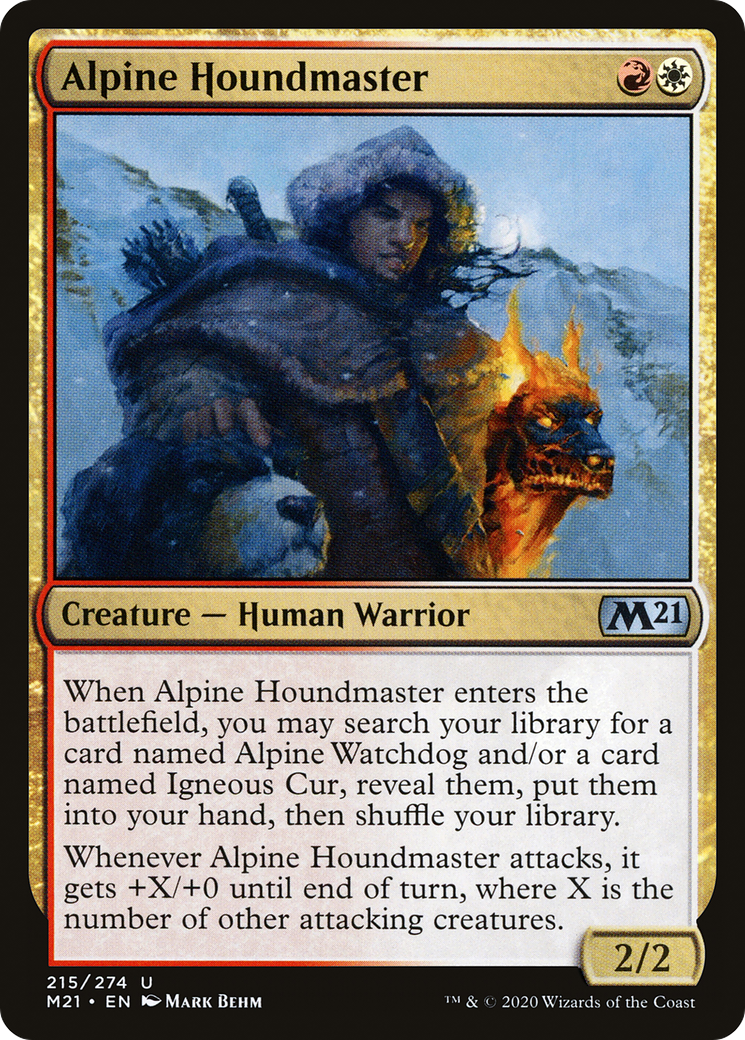 Alpine Houndmaster (M21-215) - Core Set 2021 Foil - Premium MTG Single from Wizards of the Coast - Just $0.08! Shop now at Game Crave Tournament Store