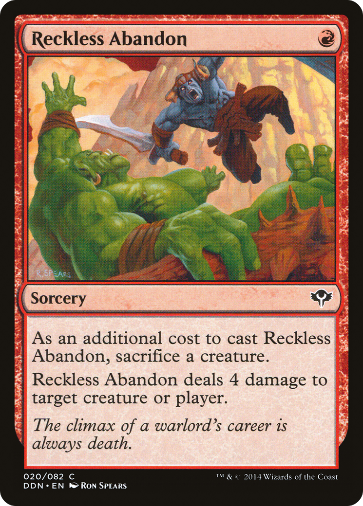 Reckless Abandon (DDN-020) - Duel Decks: Speed vs. Cunning - Premium MTG Single from Wizards of the Coast - Just $0.08! Shop now at Game Crave Tournament Store