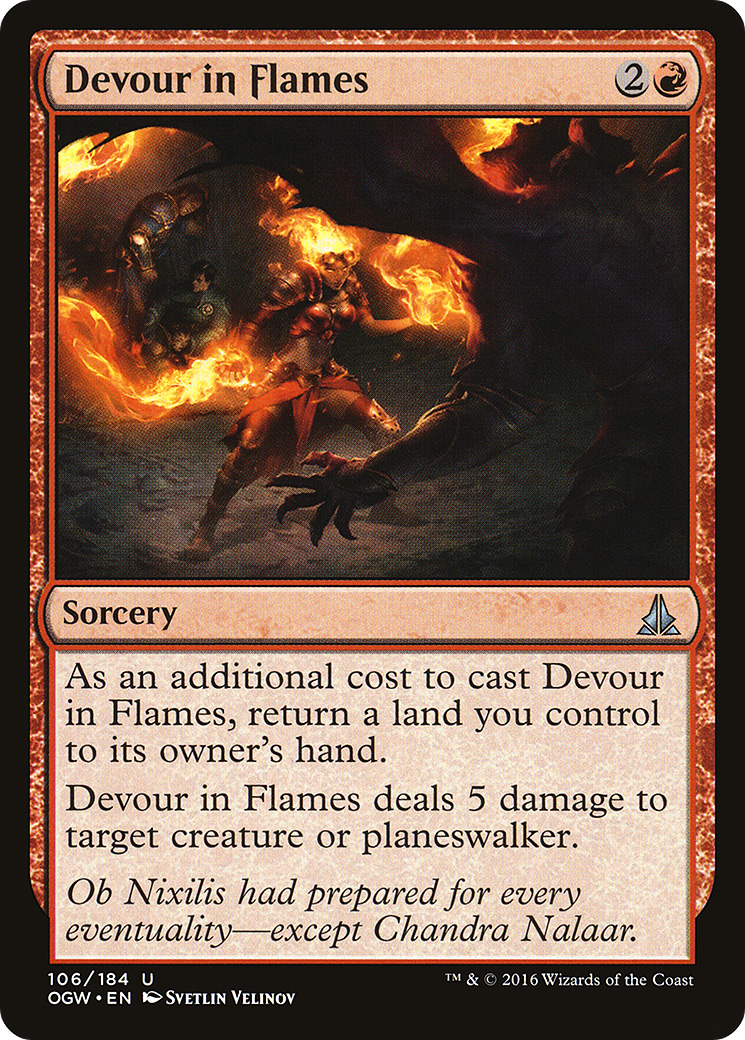 Devour in Flames (OGW-106) - Oath of the Gatewatch Foil - Premium MTG Single from Wizards of the Coast - Just $0.08! Shop now at Game Crave Tournament Store