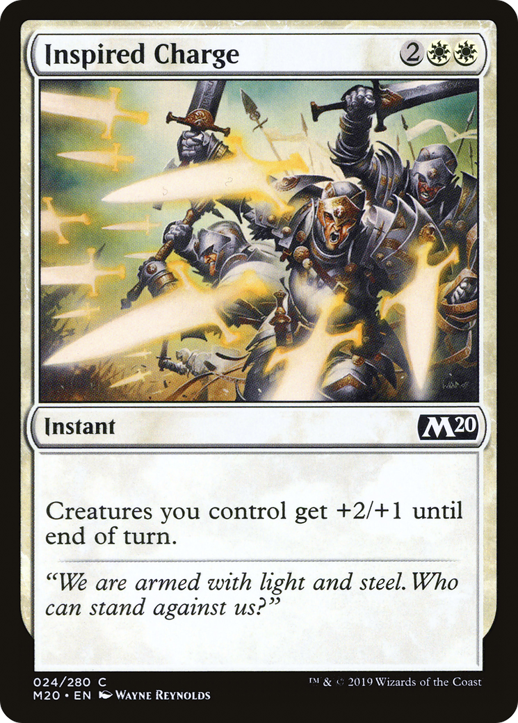 Inspired Charge (M20-024) - Core Set 2020 Foil - Premium MTG Single from Wizards of the Coast - Just $0.08! Shop now at Game Crave Tournament Store