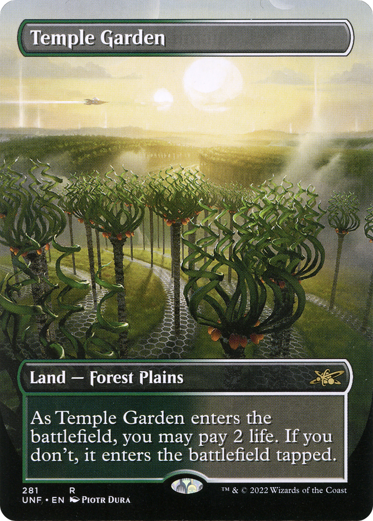 Temple Garden (UNF-281) - Unfinity (Borderless) - Premium MTG Single from Wizards of the Coast - Just $4.71! Shop now at Game Crave Tournament Store