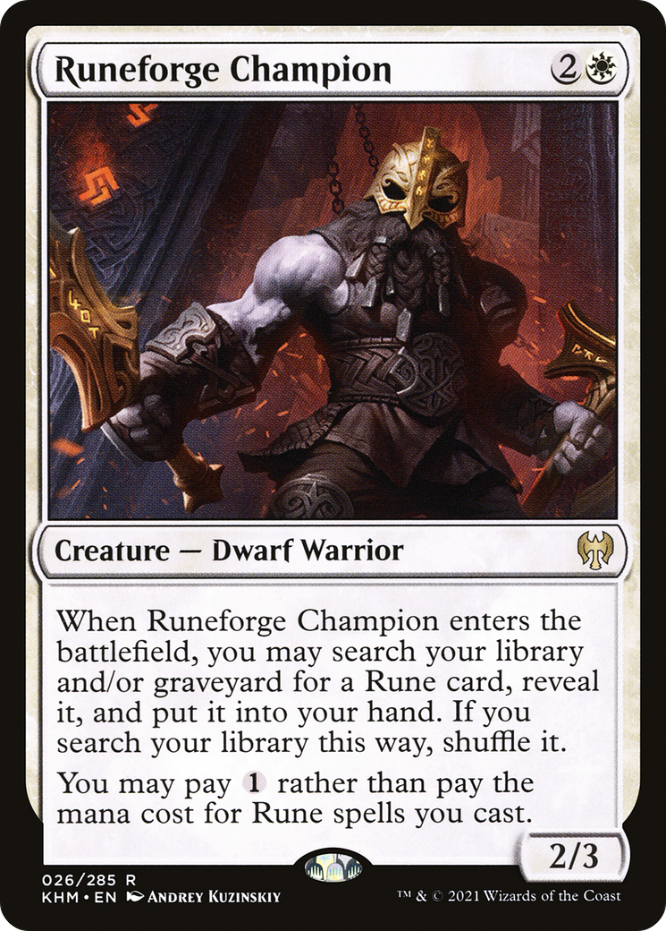 Runeforge Champion (KHM-026) - Kaldheim Foil - Premium MTG Single from Wizards of the Coast - Just $0.08! Shop now at Game Crave Tournament Store