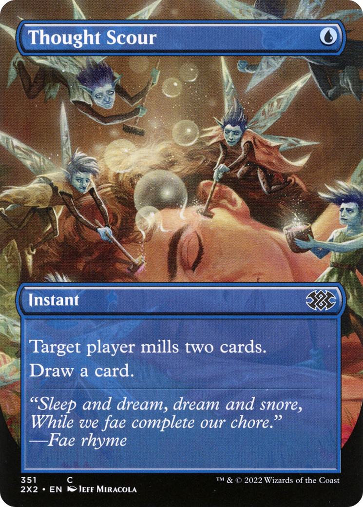Thought Scour (2X2-351) - Double Masters 2022 (Borderless) - Premium MTG Single from Wizards of the Coast - Just $0.17! Shop now at Game Crave Tournament Store