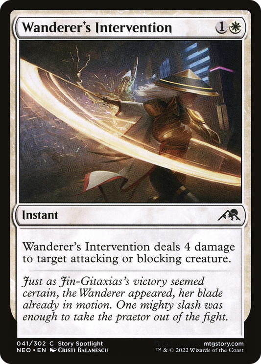 Wanderer's Intervention (NEO-041) - Kamigawa: Neon Dynasty - Premium MTG Single from Wizards of the Coast - Just $0.08! Shop now at Game Crave Tournament Store