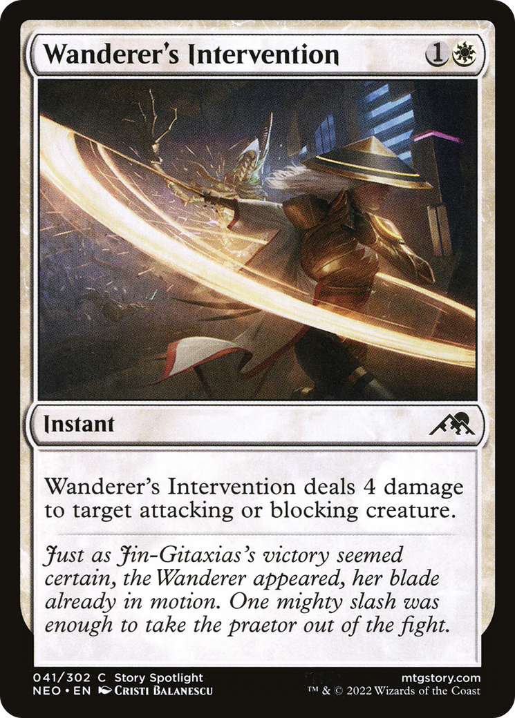Wanderer's Intervention (NEO-041) - Kamigawa: Neon Dynasty Foil - Premium MTG Single from Wizards of the Coast - Just $0.08! Shop now at Game Crave Tournament Store