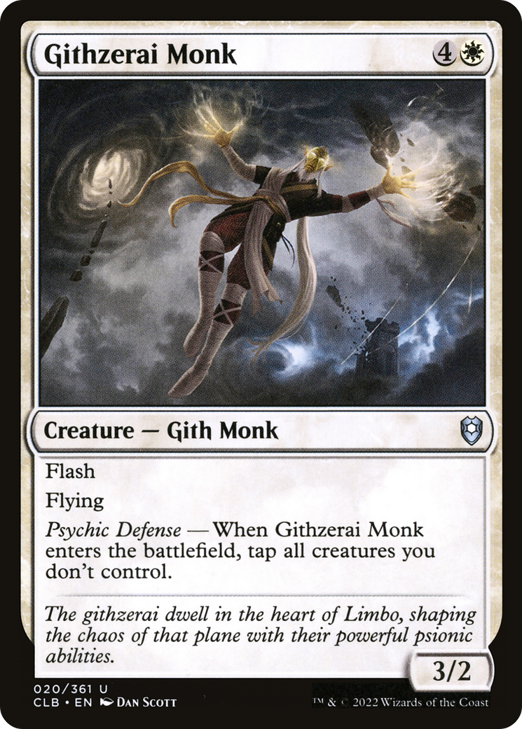 Githzerai Monk (CLB-020) - Commander Legends: Battle for Baldur's Gate - Premium MTG Single from Wizards of the Coast - Just $0.08! Shop now at Game Crave Tournament Store