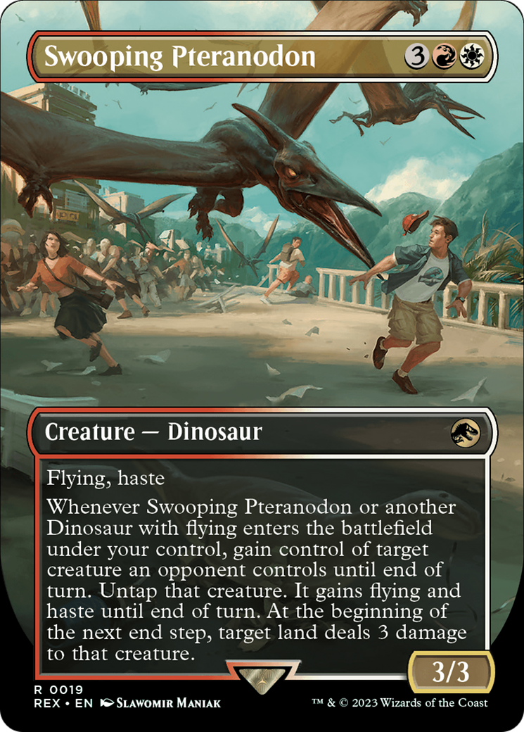 Swooping Pteranodon (REX-019) - Jurassic World Collection (Borderless) Foil - Premium MTG Single from Wizards of the Coast - Just $4.30! Shop now at Game Crave Tournament Store