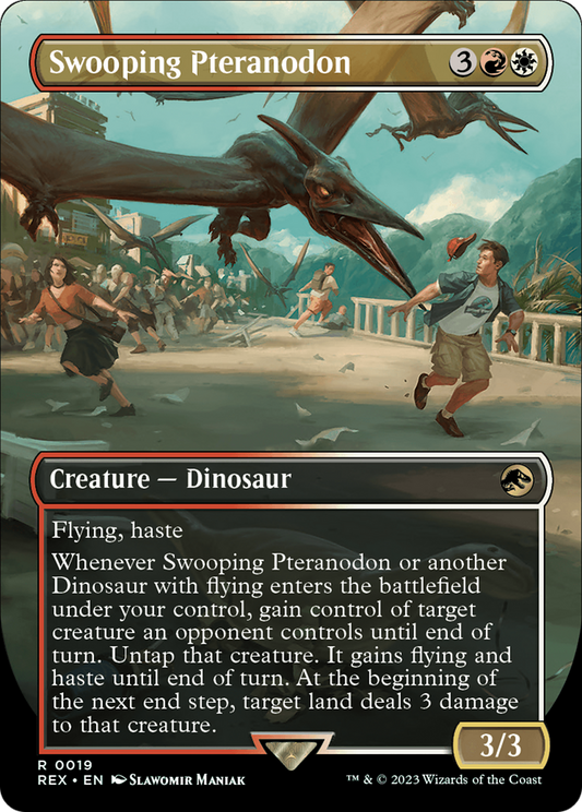 Swooping Pteranodon (REX-019) - Jurassic World Collection (Borderless) Foil - Premium MTG Single from Wizards of the Coast - Just $4.14! Shop now at Game Crave Tournament Store