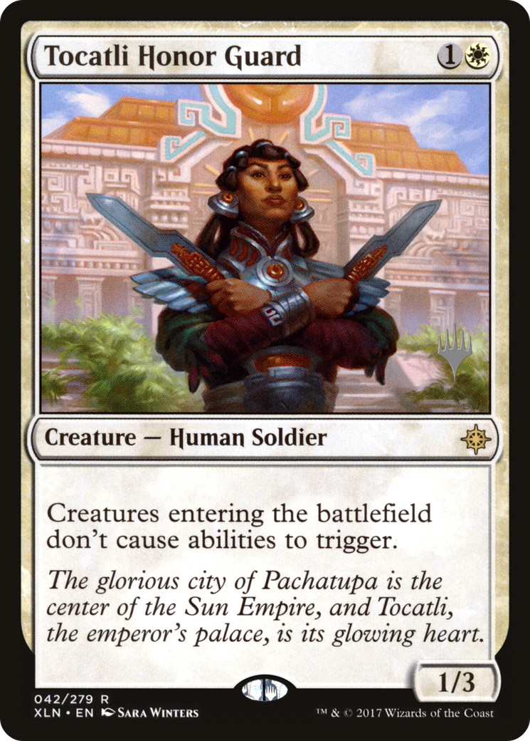 Tocatli Honor Guard (PXLN-42P) - Ixalan Promos - Premium MTG Single from Wizards of the Coast - Just $1.06! Shop now at Game Crave Tournament Store