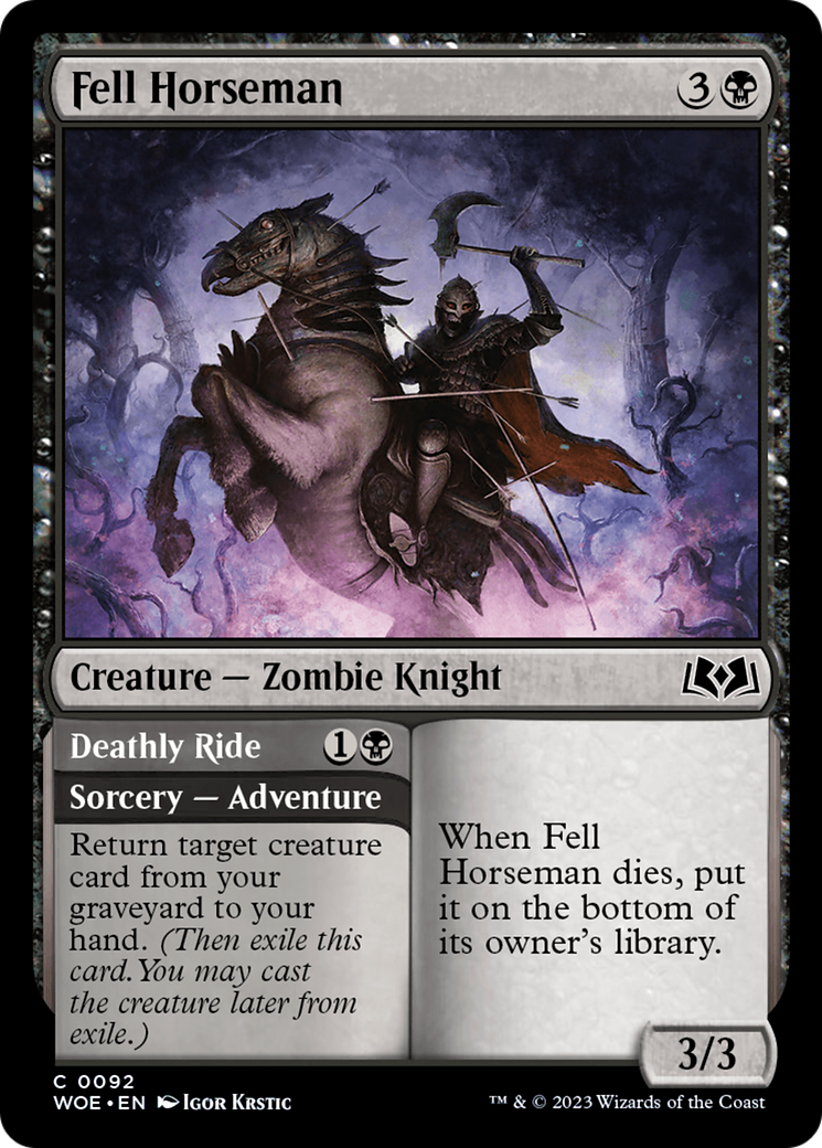 Fell Horseman // Deathly Ride (WOE-092) - Wilds of Eldraine - Premium MTG Single from Wizards of the Coast - Just $0.08! Shop now at Game Crave Tournament Store