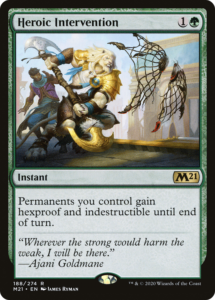 Heroic Intervention (M21-188) - Core Set 2021 Foil - Premium MTG Single from Wizards of the Coast - Just $10.25! Shop now at Game Crave Tournament Store