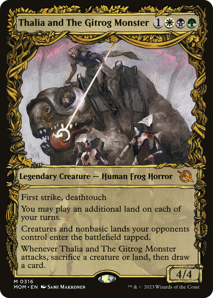 Thalia and The Gitrog Monster (MOM-316) - March of the Machine: (Showcase) Foil - Premium MTG Single from Wizards of the Coast - Just $1.28! Shop now at Game Crave Tournament Store