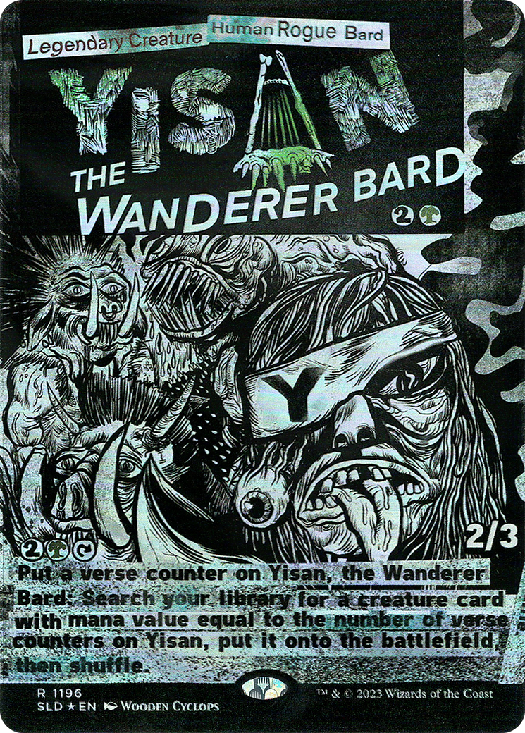 Yisan, the Wanderer Bard (SLD-1196) - Secret Lair Drop (Borderless) Foil - Premium MTG Single from Wizards of the Coast - Just $1.07! Shop now at Game Crave Tournament Store