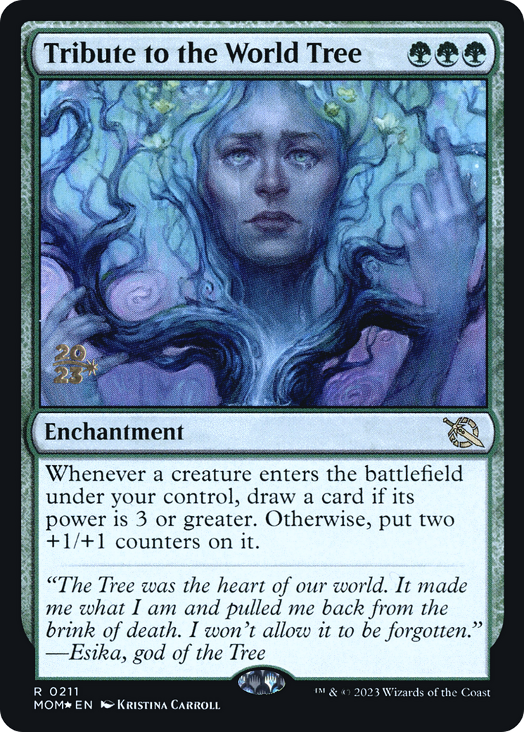 Tribute to the World Tree (PMOM-211S) - March of the Machine Promos Foil - Premium MTG Single from Wizards of the Coast - Just $3.23! Shop now at Game Crave Tournament Store