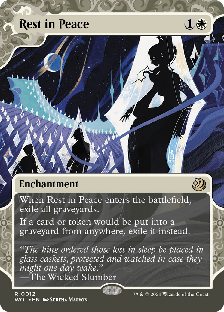 Rest in Peace (WOT-012) - Wilds of Eldraine: Enchanting Tales: (Showcase) (Borderless) Foil - Premium MTG Single from Wizards of the Coast - Just $0.24! Shop now at Game Crave Tournament Store