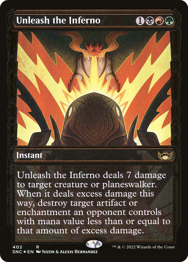 Unleash the Inferno (SNC-402) - Streets of New Capenna: (Showcase) Foil - Premium MTG Single from Wizards of the Coast - Just $0.12! Shop now at Game Crave Tournament Store
