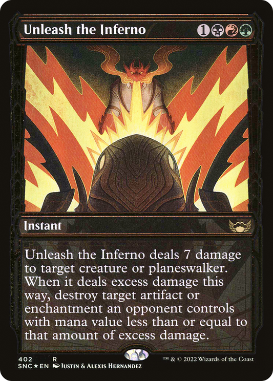 Unleash the Inferno (SNC-402) - Streets of New Capenna: (Showcase) Foil - Premium MTG Single from Wizards of the Coast - Just $0.12! Shop now at Game Crave Tournament Store