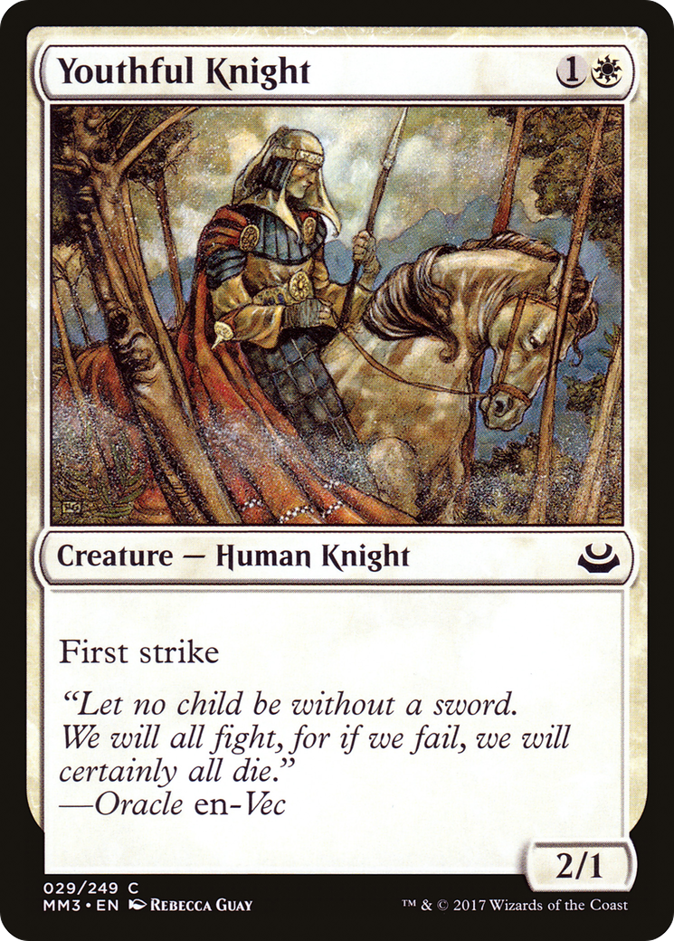 Youthful Knight (MM3-029) - Modern Masters 2017 Foil - Premium MTG Single from Wizards of the Coast - Just $0.25! Shop now at Game Crave Tournament Store