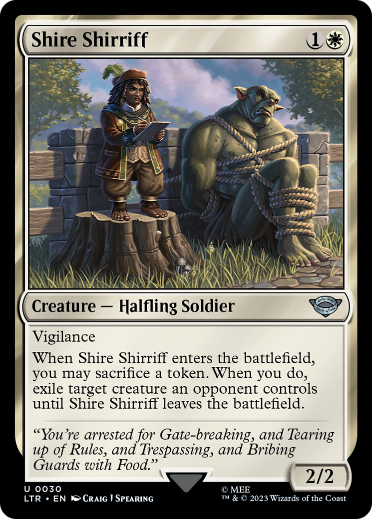 Shire Shirriff (LTR-030) - The Lord of the Rings: Tales of Middle-earth - Premium MTG Single from Wizards of the Coast - Just $0.08! Shop now at Game Crave Tournament Store