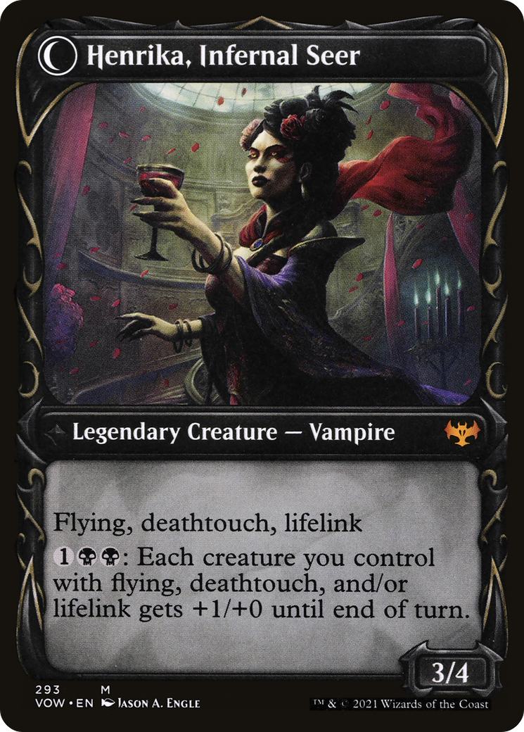 Henrika Domnathi // Henrika, Infernal Seer (VOW-293) - Innistrad: Crimson Vow: (Showcase, Double Faced Transform) - Premium MTG Single from Wizards of the Coast - Just $0.52! Shop now at Game Crave Tournament Store