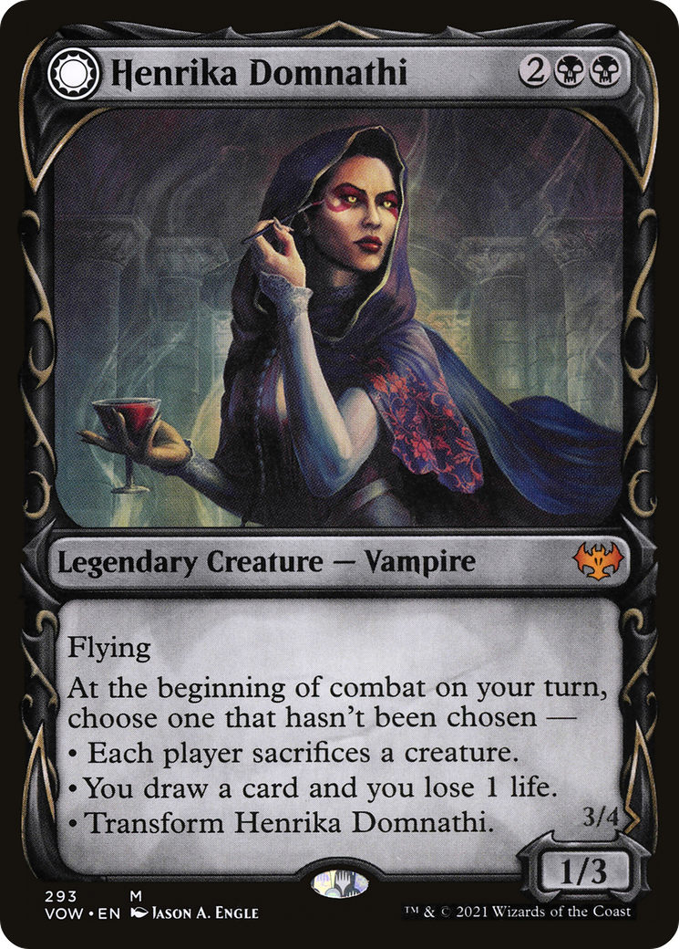 Henrika Domnathi // Henrika, Infernal Seer (VOW-293) - Innistrad: Crimson Vow: (Showcase, Double Faced Transform) Foil - Premium MTG Single from Wizards of the Coast - Just $0.45! Shop now at Game Crave Tournament Store