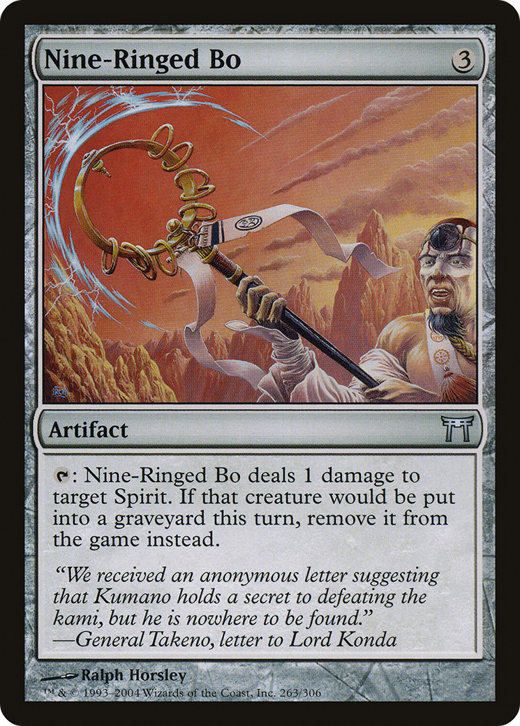 Nine-Ringed Bo (CHK-263) - Champions of Kamigawa - Premium MTG Single from Wizards of the Coast - Just $0.25! Shop now at Game Crave Tournament Store