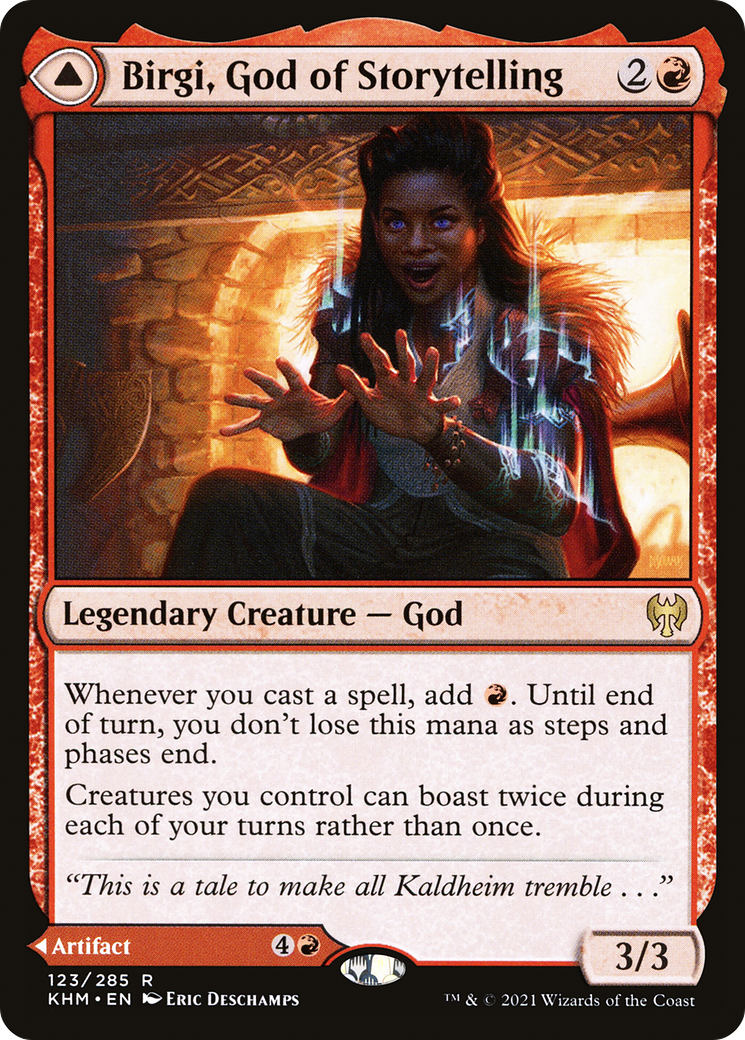 Birgi, God of Storytelling // Harnfel, Horn of Bounty (KHM-123) - Kaldheim - Premium MTG Single from Wizards of the Coast - Just $4.31! Shop now at Game Crave Tournament Store