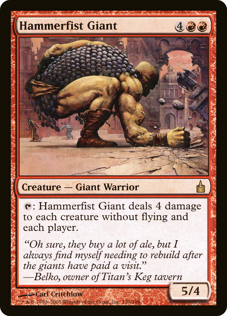 Hammerfist Giant (RAV-130) - Ravnica: City of Guilds - Premium MTG Single from Wizards of the Coast - Just $0.25! Shop now at Game Crave Tournament Store