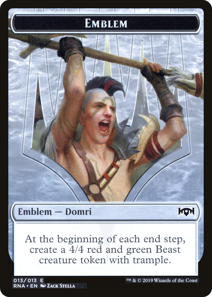 Domri, Chaos Bringer Emblem (TRNA-013) - Ravnica Allegiance Tokens - Premium MTG Single from Wizards of the Coast - Just $0.25! Shop now at Game Crave Tournament Store