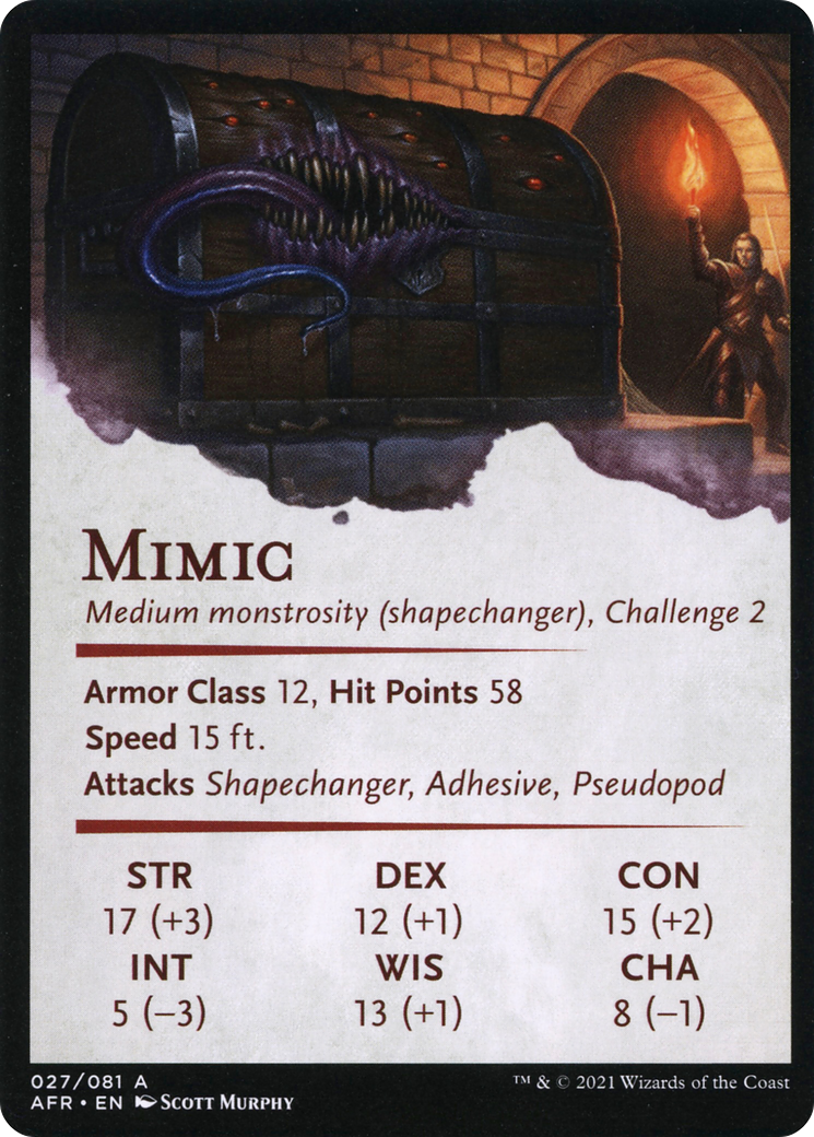 Mimic // Mimic (AAFR-027) - Adventures in the Forgotten Realms Art Series (Borderless) Foil - Premium MTG Single from Wizards of the Coast - Just $0! Shop now at Game Crave Tournament Store