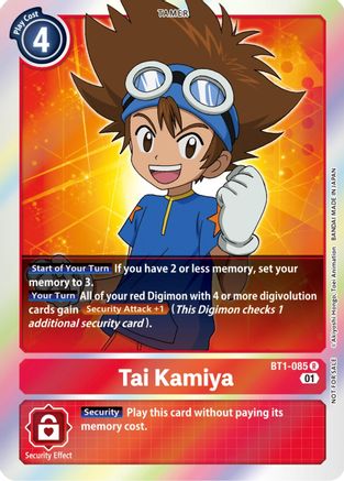 Tai Kamiya - BT1-085 (ST-11 Special Entry Pack) (BT1-085) - Release Special Booster Foil - Premium Digimon Single from Bandai - Just $1.04! Shop now at Game Crave Tournament Store