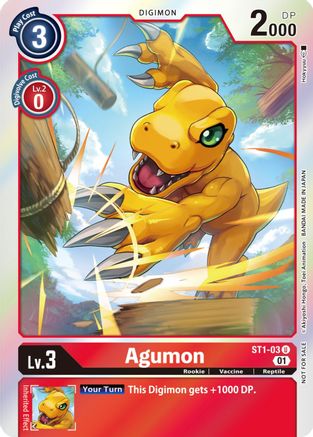 Agumon - ST1-03 (ST-11 Special Entry Pack) (ST1-03) - Starter Deck 01: Gaia Red Foil - Premium Digimon Single from Bandai - Just $1.54! Shop now at Game Crave Tournament Store