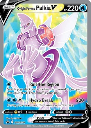 Origin Forme Palkia V SWSH253/307 - SWSH Black Star Promos Holofoil - Premium Pokemon Single from Nintendo - Just $1.68! Shop now at Game Crave Tournament Store