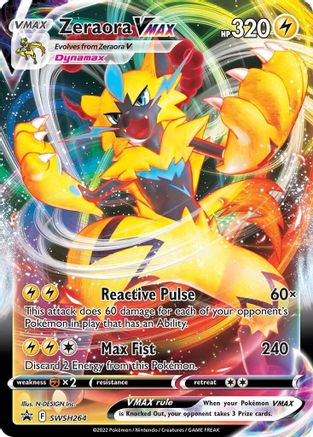 Zeraora VMAX SWSH264/307 - SWSH Black Star Promos Holofoil - Premium Pokemon Single from Nintendo - Just $1.87! Shop now at Game Crave Tournament Store