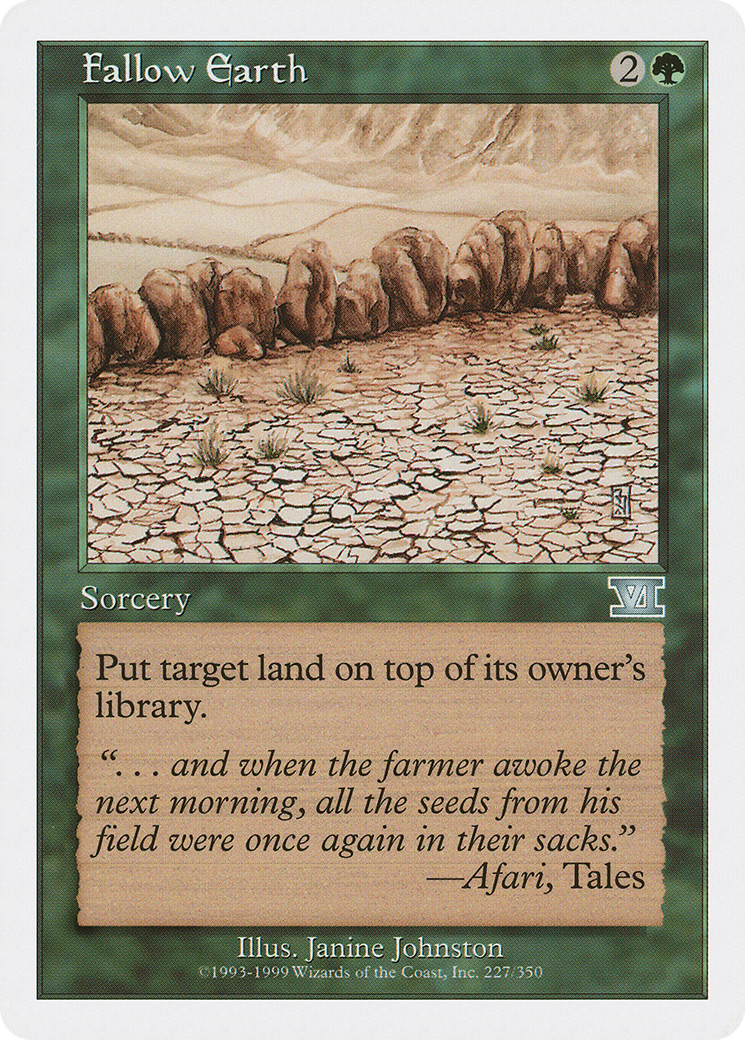 Fallow Earth (6ED-227) - Classic Sixth Edition - Premium MTG Single from Wizards of the Coast - Just $0.08! Shop now at Game Crave Tournament Store