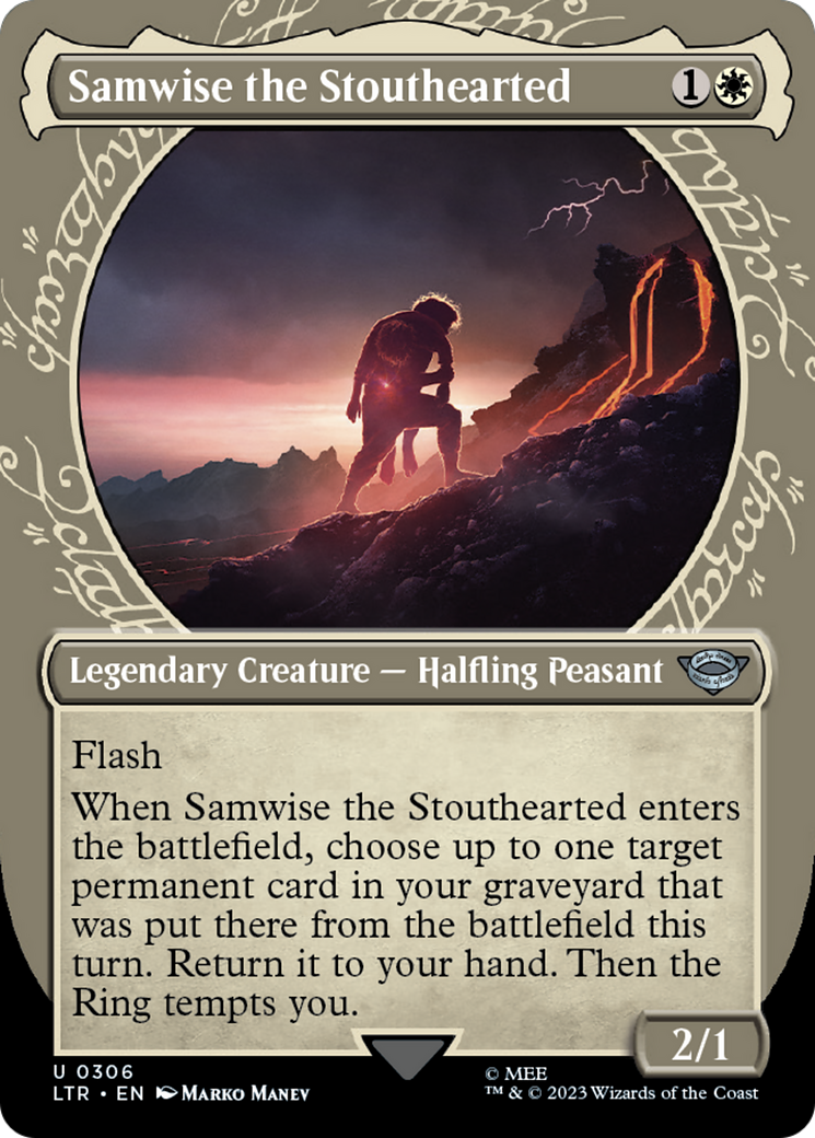 Samwise the Stouthearted (LTR-306) - The Lord of the Rings: Tales of Middle-earth: (Showcase) (Borderless) - Premium MTG Single from Wizards of the Coast - Just $0.08! Shop now at Game Crave Tournament Store