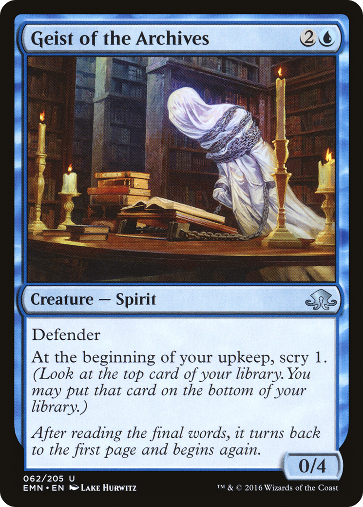 Geist of the Archives (EMN-062) - Eldritch Moon Foil - Premium MTG Single from Wizards of the Coast - Just $0.12! Shop now at Game Crave Tournament Store