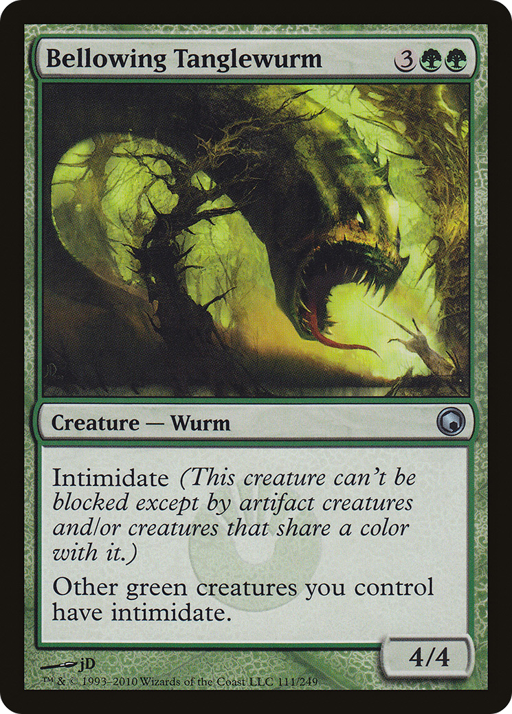 Bellowing Tanglewurm (SOM-111) - Scars of Mirrodin - Premium MTG Single from Wizards of the Coast - Just $0.18! Shop now at Game Crave Tournament Store