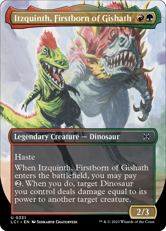 Itzquinth, Firstborn of Gishath (LCI-331) - The Lost Caverns of Ixalan (Borderless) - Premium MTG Single from Wizards of the Coast - Just $0.08! Shop now at Game Crave Tournament Store